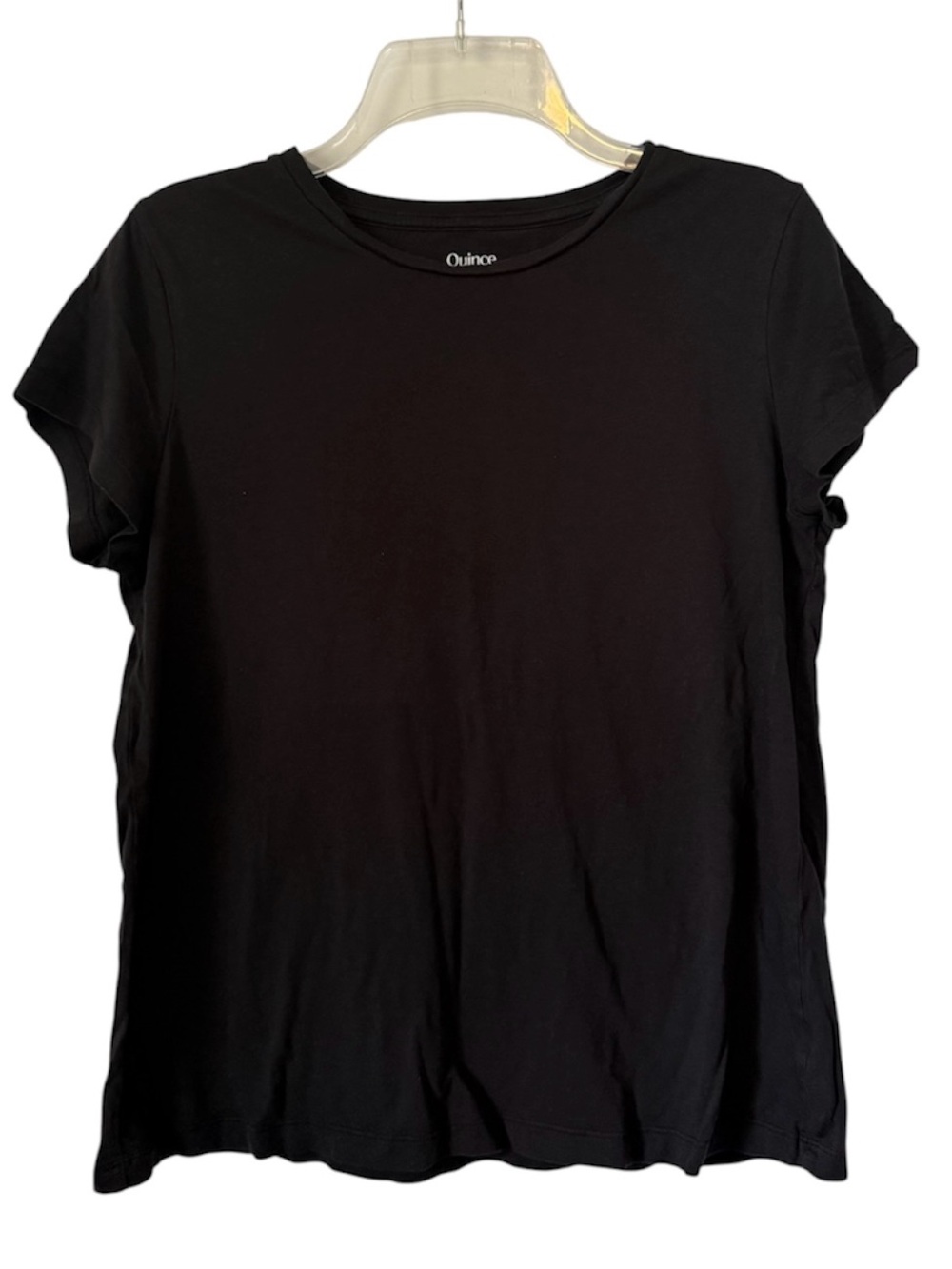 Quince Crew Neck Tee Black Cotton Modal Short Sleeve T-Shirt Size Medium